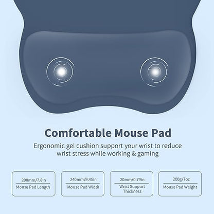 EooCoo Ergonomic Mouse Pad with Wrist Support, Non-Slip Base Mouse Mat for Internet Cafe, Home & Office