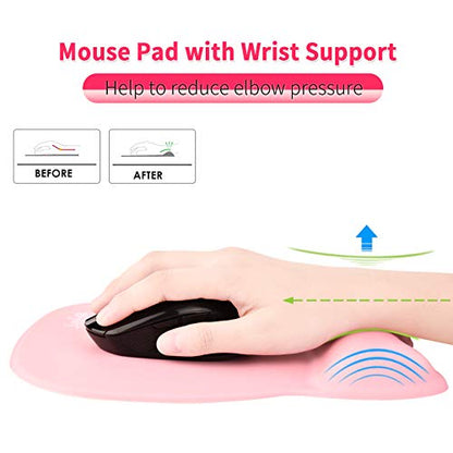 EooCoo Ergonomic Mouse Pad with Wrist Support, Non-Slip Base Mouse Mat for Internet Cafe, Home & Office