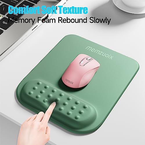 memzuoix Cyan Ergonomic Mouse Pad with Wrist Rest Support,Premium Memory Foam Cushioning for Pain Relief, Non-Slip PU Base for Stable Smooth Control - Perfect for Laptop, Computer, and Home Office