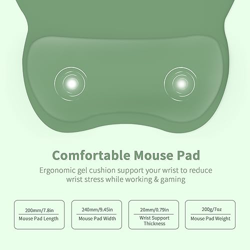 EooCoo Ergonomic Mouse Pad with Wrist Support, Non-Slip Base Mouse Mat for Internet Cafe, Home & Office