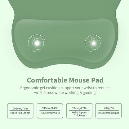 EooCoo Ergonomic Mouse Pad with Wrist Support, Non-Slip Base Mouse Mat for Internet Cafe, Home & Office