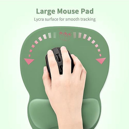 EooCoo Ergonomic Mouse Pad with Wrist Support, Non-Slip Base Mouse Mat for Internet Cafe, Home & Office