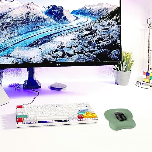 EooCoo Ergonomic Mouse Pad with Wrist Support, Non-Slip Base Mouse Mat for Internet Cafe, Home & Office