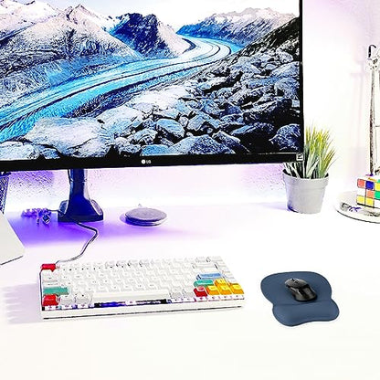 EooCoo Ergonomic Mouse Pad with Wrist Support, Non-Slip Base Mouse Mat for Internet Cafe, Home & Office