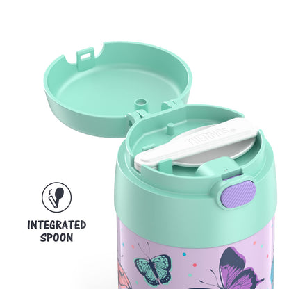 THERMOS FUNTAINER 10 Ounce Stainless Steel Vacuum Insulated Kids Food Jar with Spoon, Butterfly Frenzy