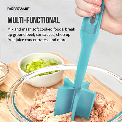 Farberware - 5241284 Farberware Pro Meat Masher, 10-Inch, Aqua Sky